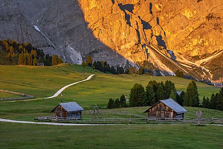 Erbe pass or Wrzjoch at sunrise, Badia valley, dolomites, South Tyro, italy, Europe